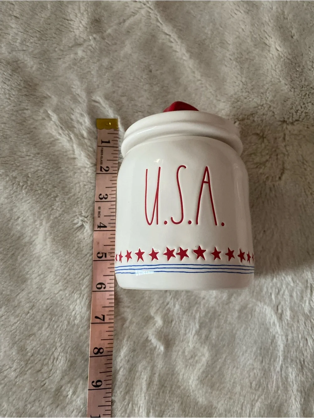 Rae Dunn set of 2 “USA” canisters